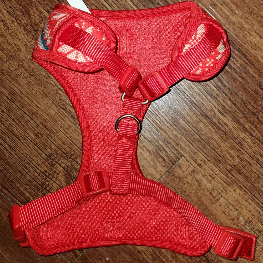 New Fair Isle Pet Christmas Print Harness Socks & Leash Set-Small